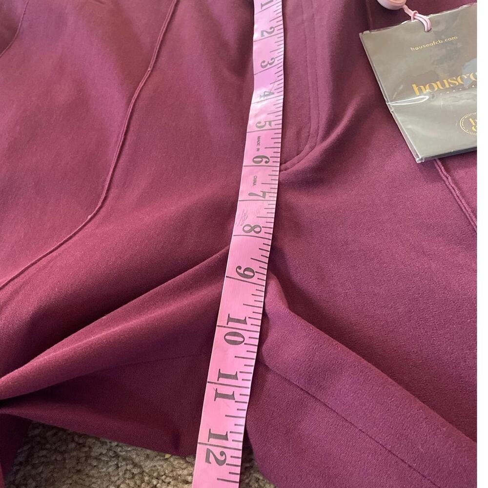 House of CB Rivi Wine Straight Leg Trousers Size L Holidays Date Night Career - Picture 8 of 12